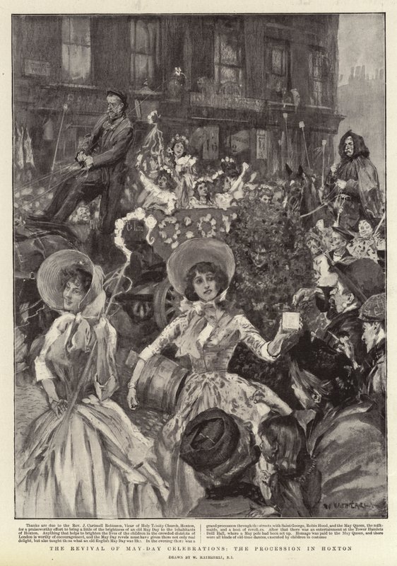 The Revival of May-Day Celebrations, the Procession in Hoxton by William Hatherell