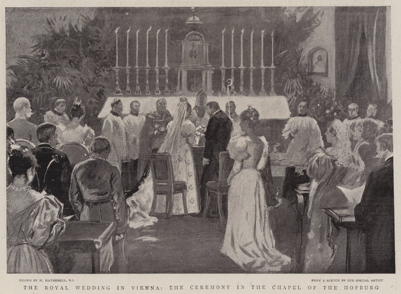 The Royal Wedding in Vienna, the Ceremonial in the Chapel of the Hofburg by William Hatherell