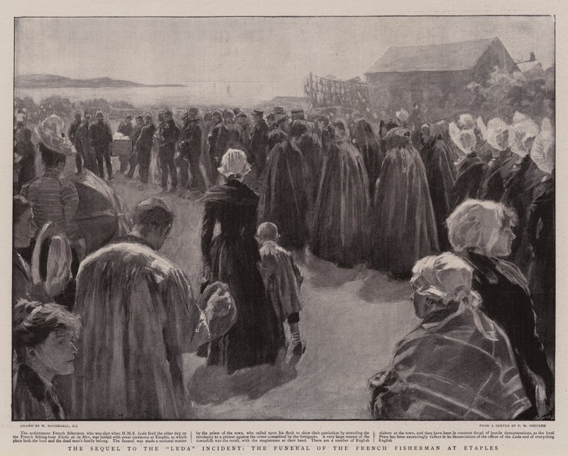 The Sequel to the Leda Incident, the Funeral of the French Fisherman at Etaples by William Hatherell