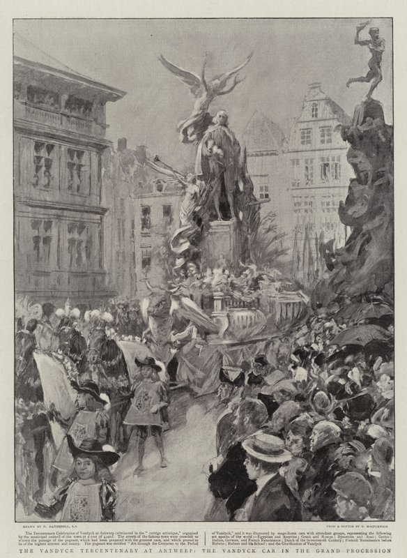 The Vandyck Tercentenary at Antwerp, the Vandyck Car in the Grand Procession by William Hatherell