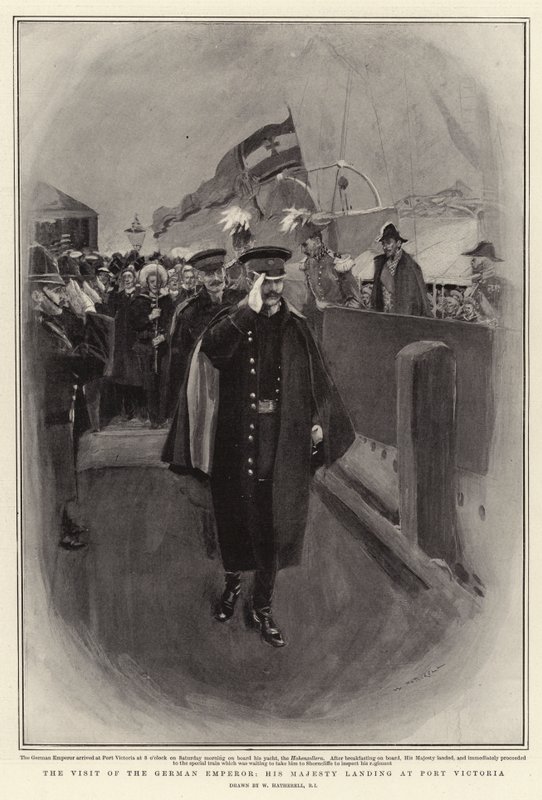 The Visit of the German Emperor, His Majesty Landing at Port Victoria by William Hatherell