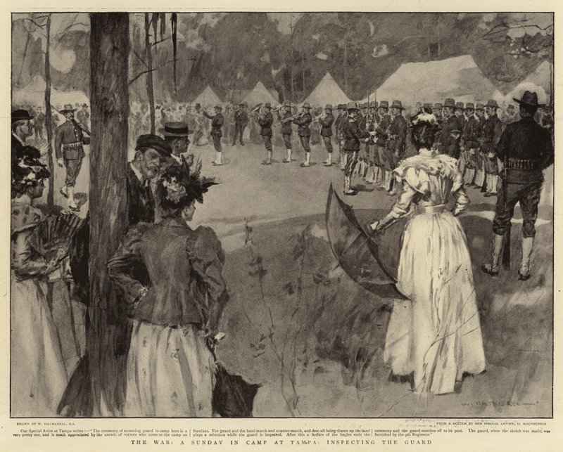 The War, A Sunday in Camp at Tampa, Inspecting the Guard by William Hatherell