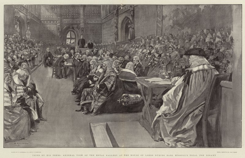 Tried by his Peers, General View of the Royal Gallery at the House of Lords during Earl Russell