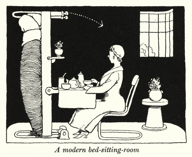 A Modern Bed-Sitting-Room by William Heath Robinson