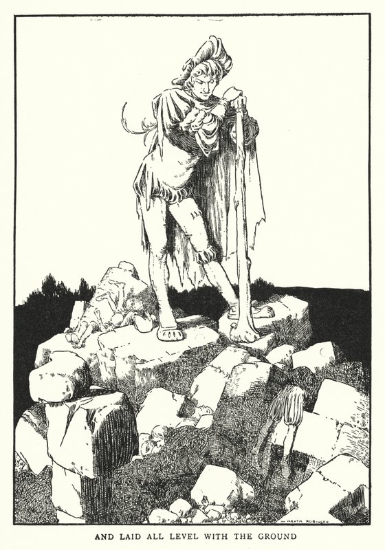 And laid all level with the ground by William Heath Robinson