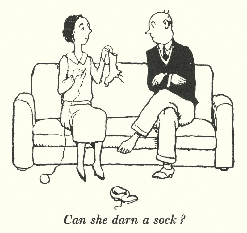 Can she darn a sock? by William Heath Robinson