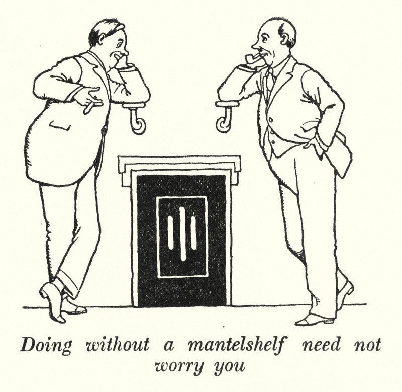 Doing Without a Mantelshelf Need Not Worry You by William Heath Robinson