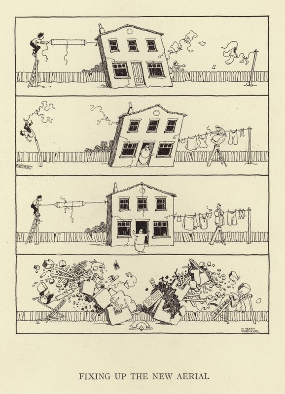 Fixing Up the New Aerial by William Heath Robinson