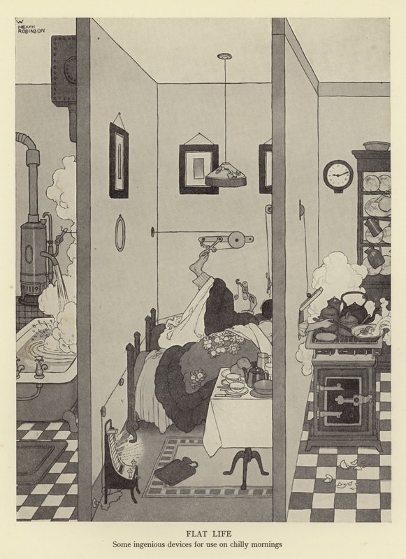 Flat life, some ingenious devices for use on chilly mornings by William Heath Robinson