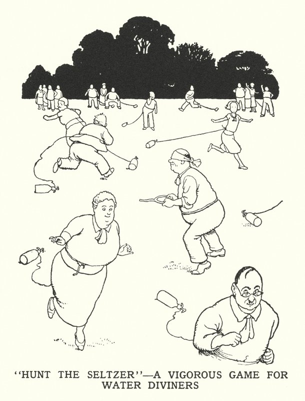 Hunt the Seltzer, a Vigorous Game for Water Diviners by William Heath Robinson