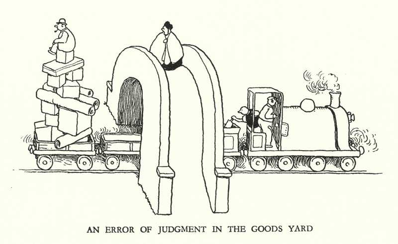 Illustration for Railway Ribaldry by W Heath Robinson by William Heath Robinson