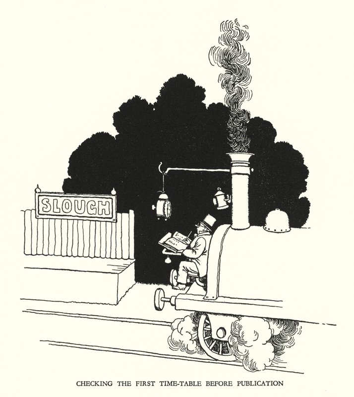 Illustration for Railway Ribaldry by W Heath Robinson by William Heath Robinson