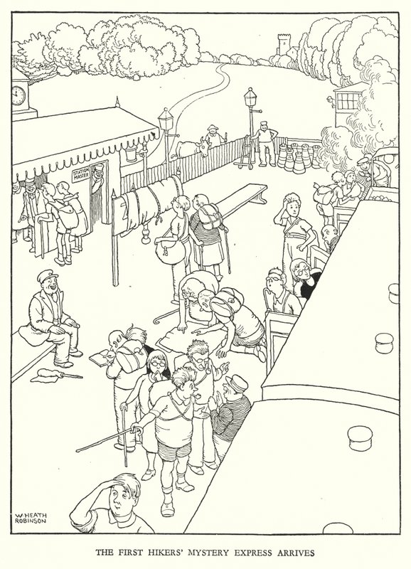 Illustration for Railway Ribaldry by W Heath Robinson by William Heath Robinson
