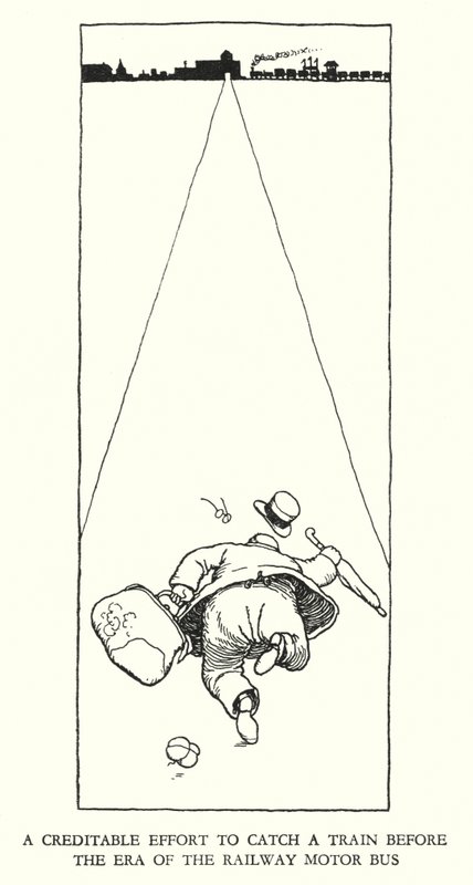 Illustration for Railway Ribaldry by W Heath Robinson by William Heath Robinson