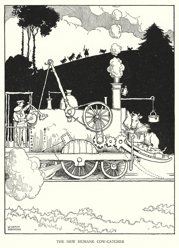 Illustration for Railway Ribaldry by W Heath Robinson by William Heath Robinson