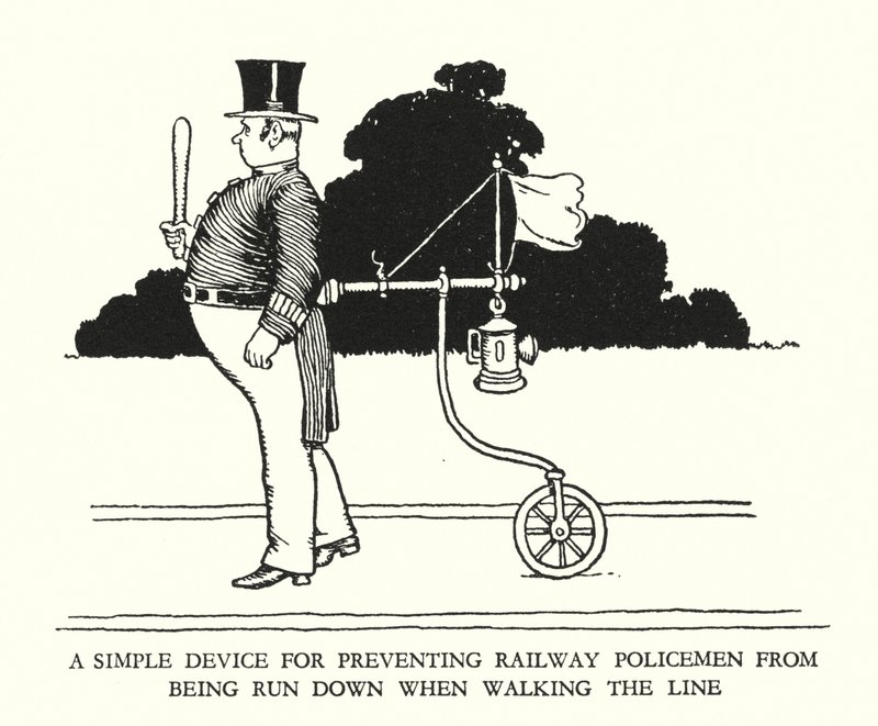 Illustration for Railway Ribaldry by W Heath Robinson by William Heath Robinson