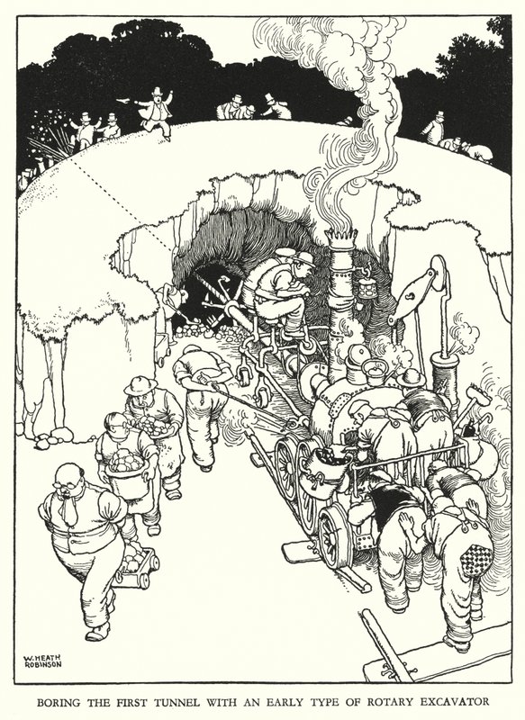 Illustration for Railway Ribaldry by W Heath Robinson by William Heath Robinson