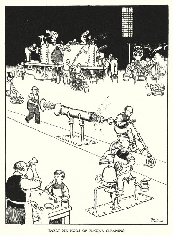 Illustration for Railway Ribaldry by W Heath Robinson by William Heath Robinson
