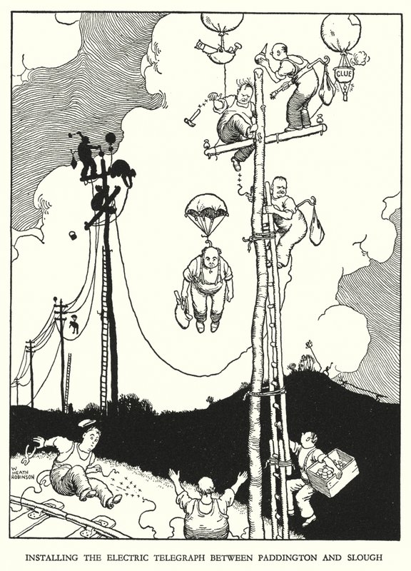 Illustration for Railway Ribaldry by W Heath Robinson by William Heath Robinson