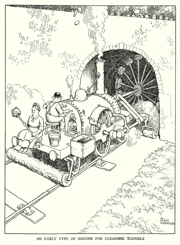 Illustration for Railway Ribaldry by W Heath Robinson by William Heath Robinson