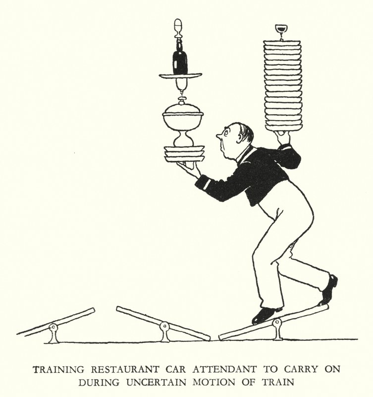 Illustration for Railway Ribaldry by W Heath Robinson by William Heath Robinson