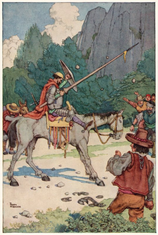 Illustration for The Adventures of Don Quixote by William Heath Robinson