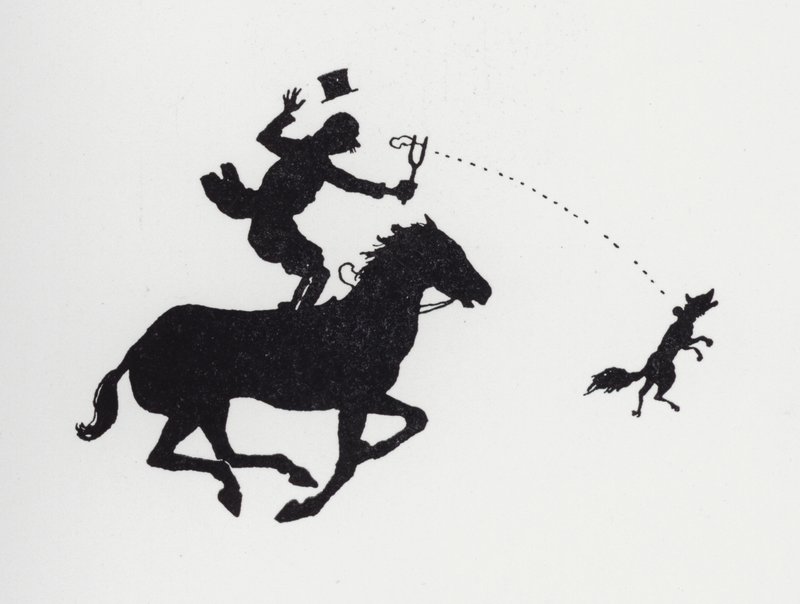 Man on Horse Catapulting Fox by William Heath Robinson