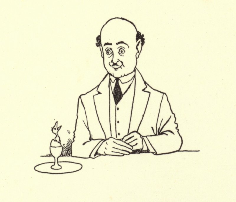Man Surprised by Bird in His Morning Egg by William Heath Robinson