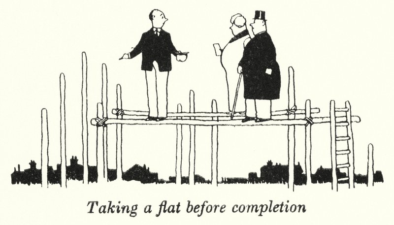 Taking a flat before completion by William Heath Robinson