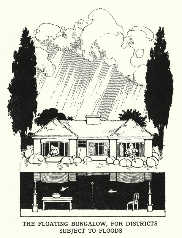 The Floating Bungalow, for Districts Subject to Floods by William Heath Robinson