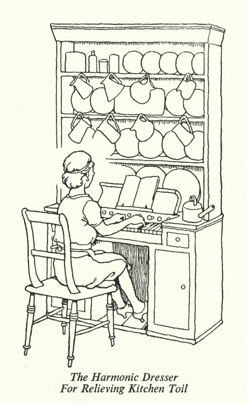 The Harmonic Dresser For Relieving Kitchen Toil by William Heath Robinson