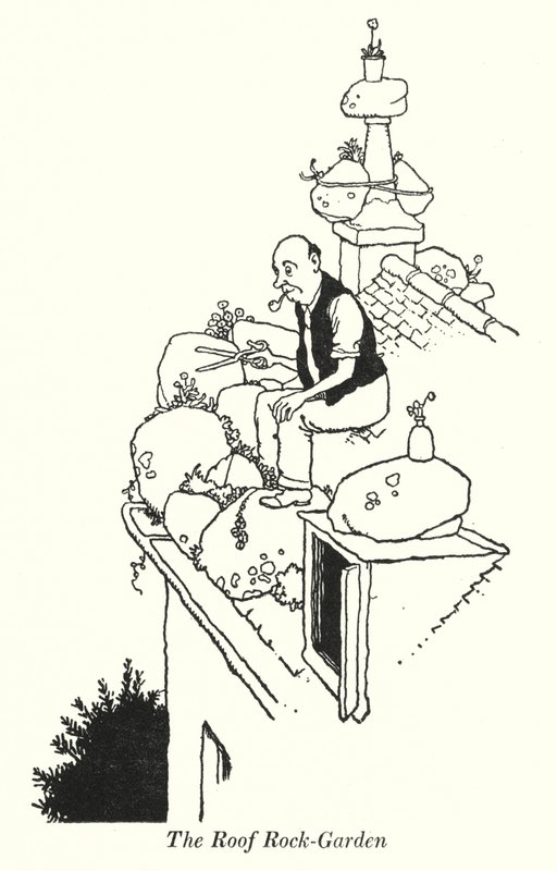 The Roof Rock-Garden (lithograph) by William Heath Robinson
