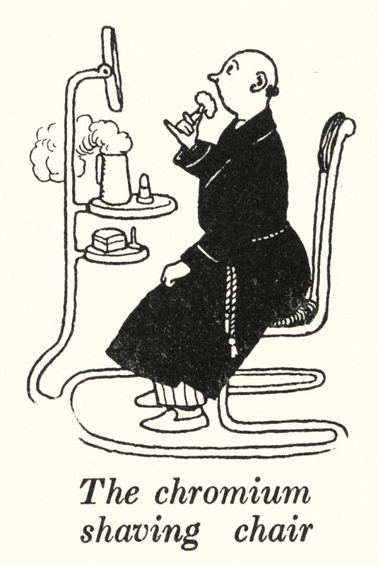 The chromium shaving chair by William Heath Robinson