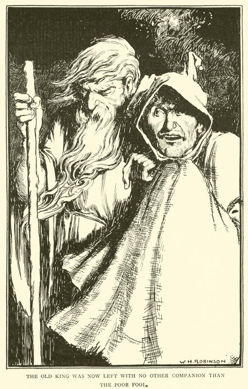 The old King was now left with no other companion than the poor fool by William Heath Robinson