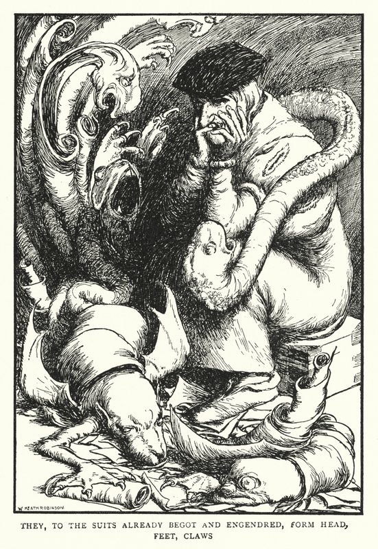They, to the suits already begot and engendered, form head, feet, claws by William Heath Robinson
