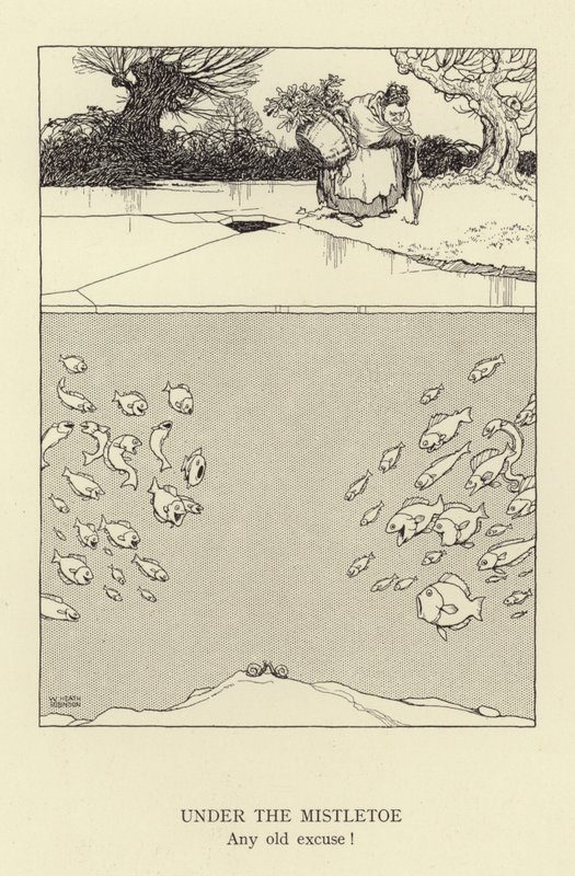 Under the Mistletoe, any old excuse by William Heath Robinson