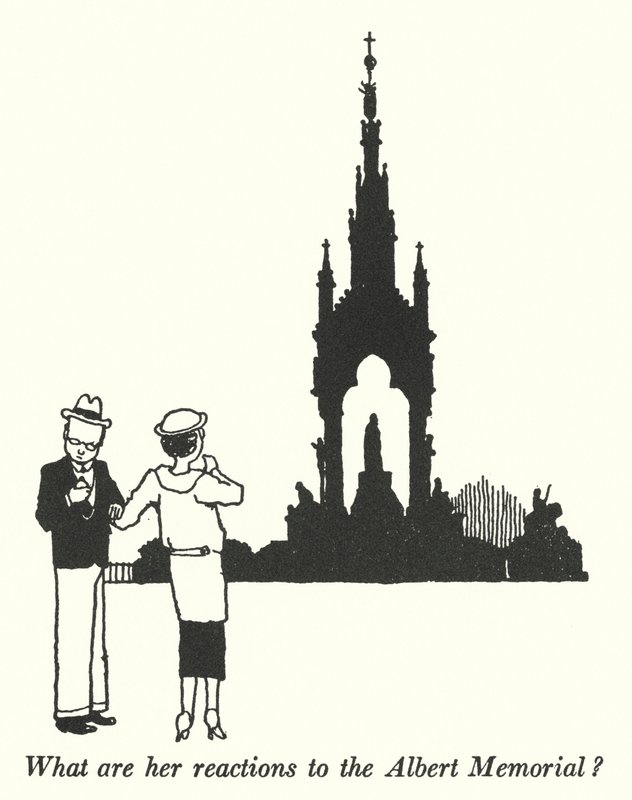 What are her reactions to the Albert Memorial? by William Heath Robinson