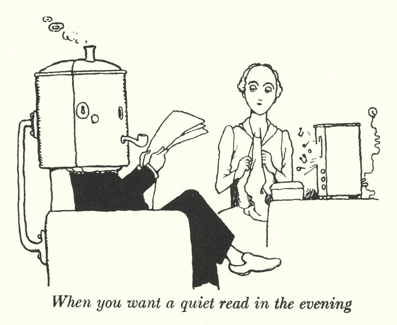 When You Want a Quiet Read in the Evening by William Heath Robinson