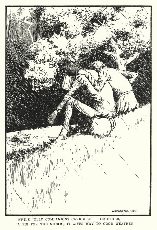 While Jolly Companions Carouse It Together, a Fig for the Storm, It Gives Way to Good Weather by William Heath Robinson