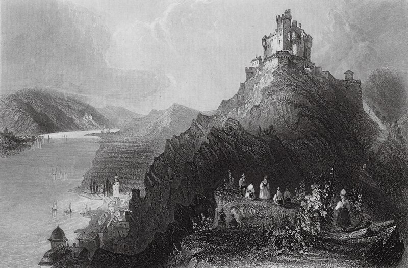 Braubach, and Castle of Marksburg, Rhine by William Henry (after) Bartlett