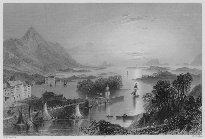 Clew Bay, from Westport by William Henry (after) Bartlett