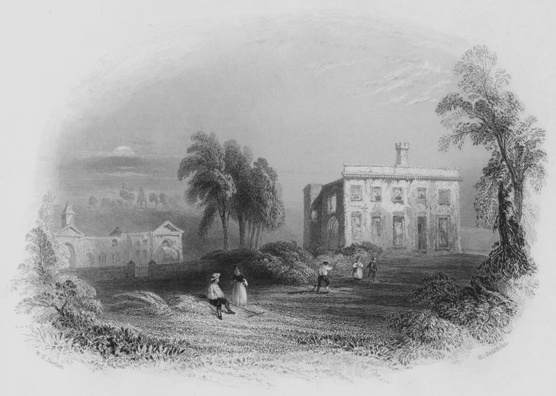 Dangan Castle, the Birth-place of his Grace the Duke of Wellington (engraving) by William Henry (after) Bartlett