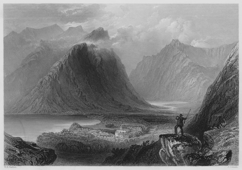 Delphi Lodge, Connemara by William Henry (after) Bartlett