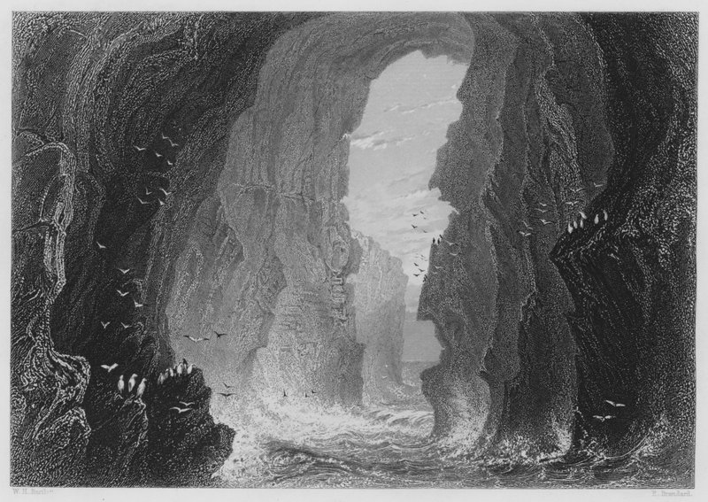 Dunkerry Cave, County Antrim by William Henry (after) Bartlett