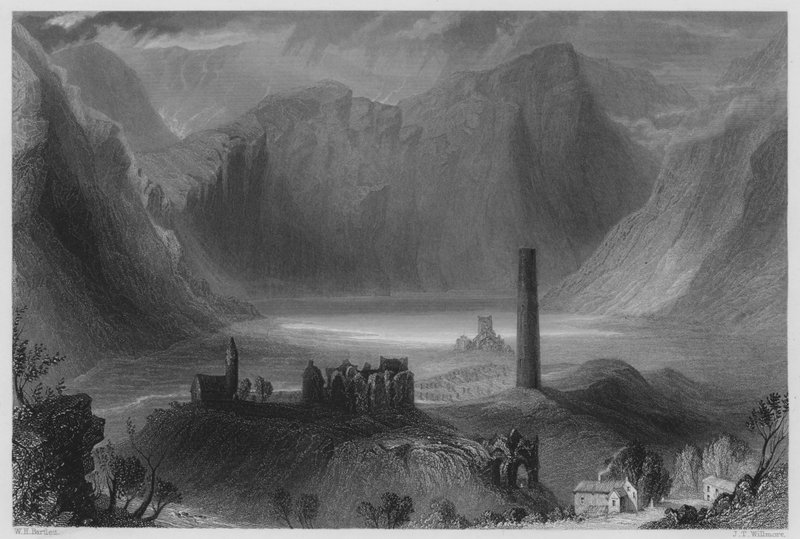 Glendalough by William Henry (after) Bartlett