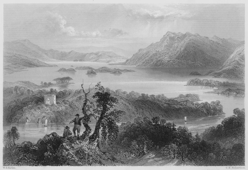 Hazlewood and Lough Gill, Sligo by William Henry (after) Bartlett