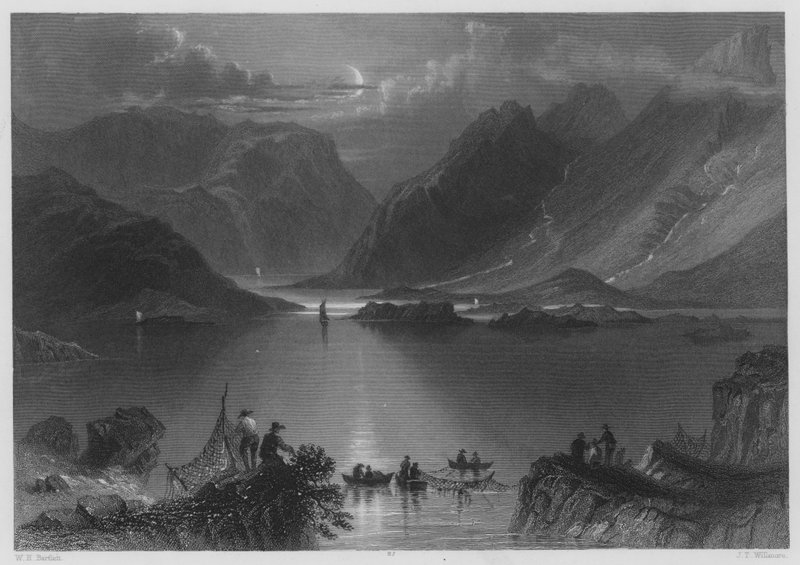 Head of the Killeries, Connemara (engraving) by William Henry (after) Bartlett