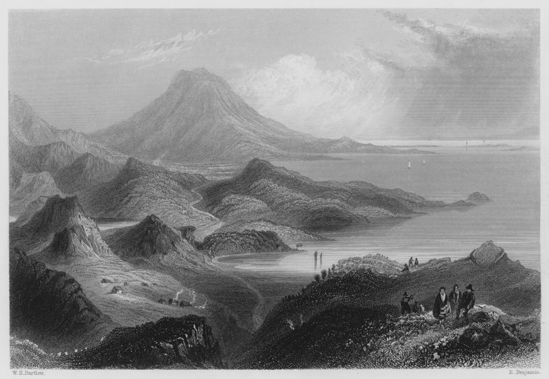 Lough Conn and Mount Nephin by William Henry (after) Bartlett