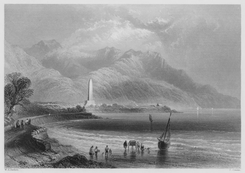 Monument of General Ross, Ross-Trevor (engraving) by William Henry (after) Bartlett