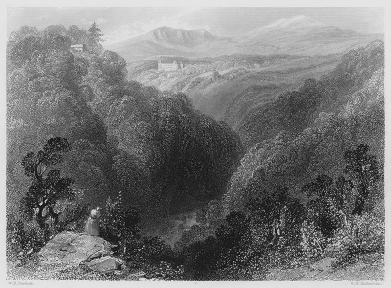 Powerscourt from the Dargle, County Wicklow by William Henry (after) Bartlett